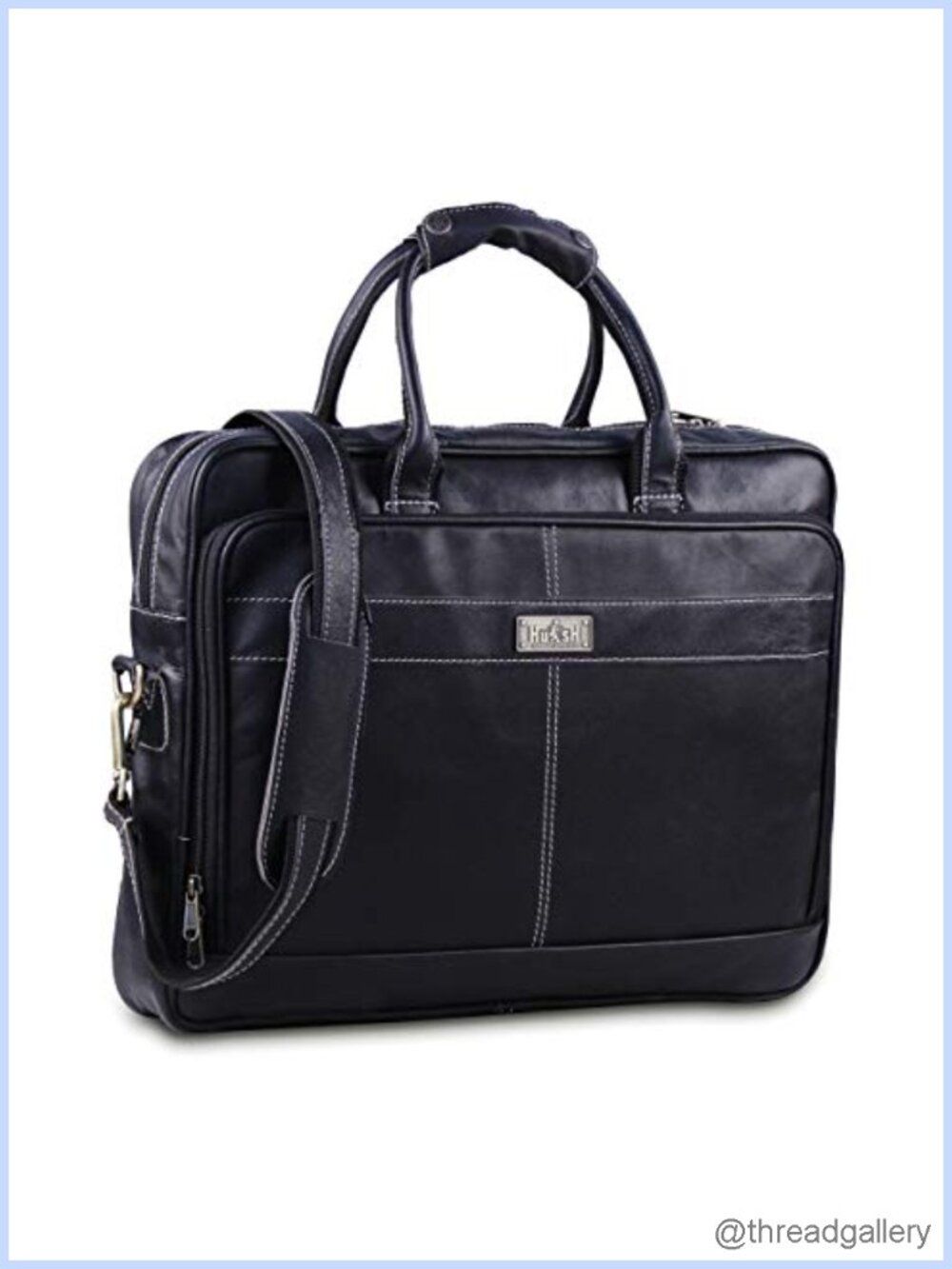 Genuine Leather Laptop Bag 18 Inch Padded Briefcase Messenger